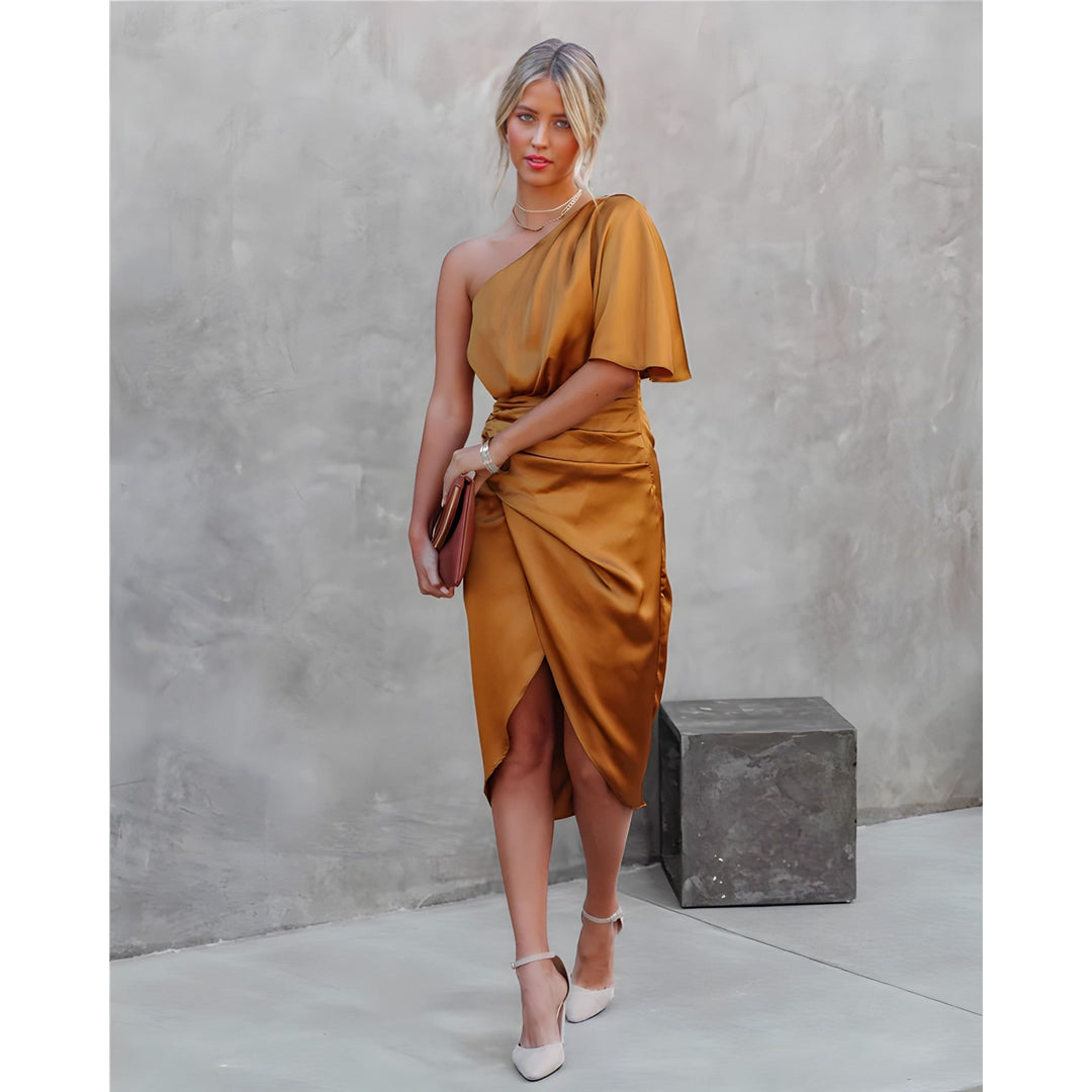 Andréanne | Robe pour Femme | Cocktail Asymétrique, Élégante & Festive