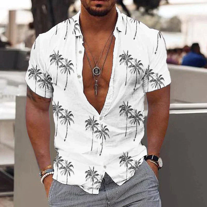 Palmo | Chemise pour Homme | Imprimé Palmier, D'Été & Décontractée