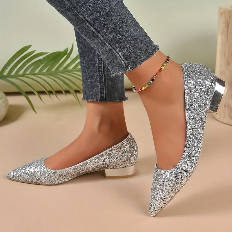 Emilias | Flats Glitter Pointus Élégants