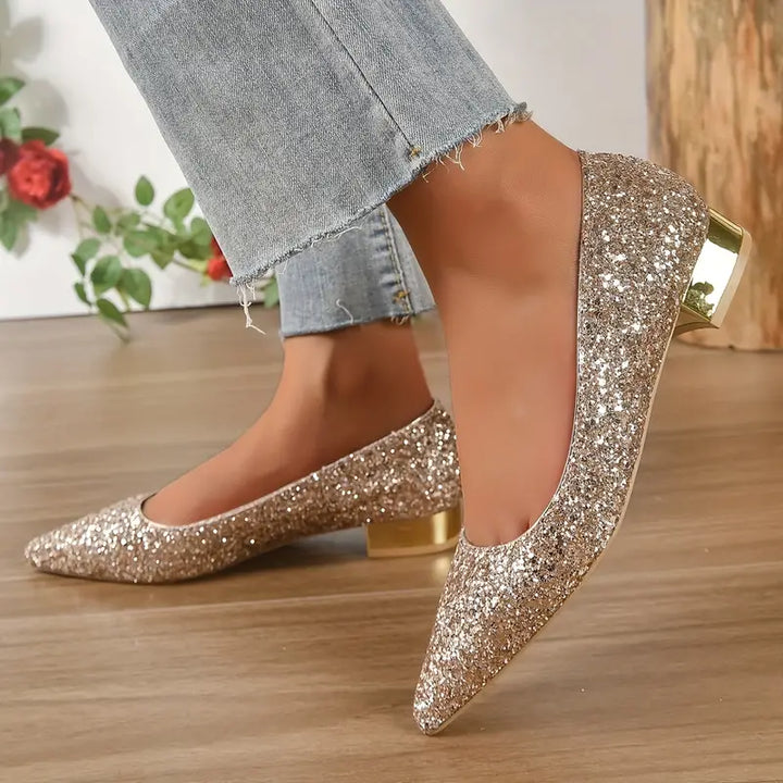 Emilias | Flats Glitter Pointus Élégants