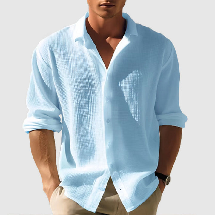 Hommes Chemise Button-Down | Manches Longues Unies