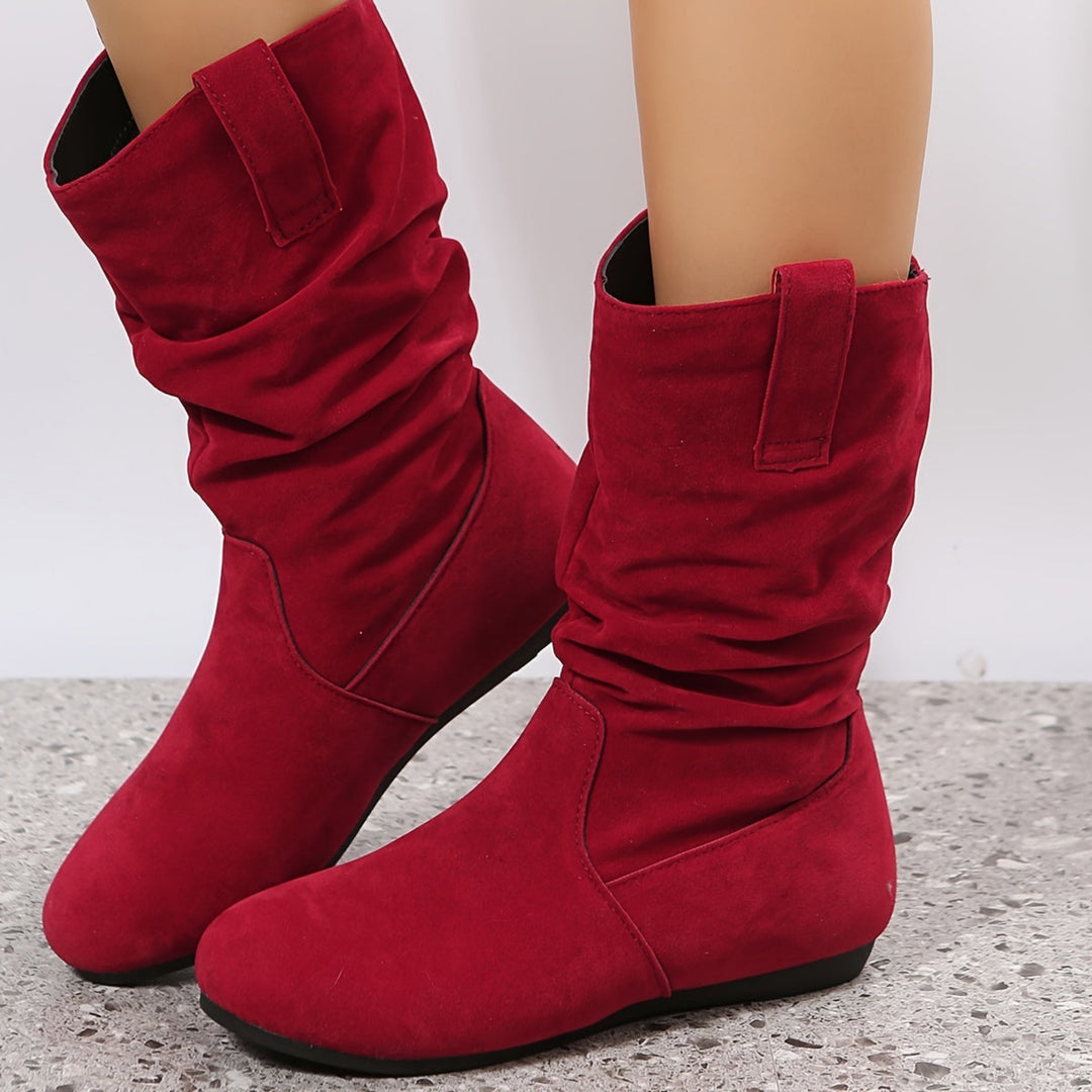 Bottes Bernyce mi-mollet chaudes pour femme, doublure et tige structurée adaptée aux tenues automnales.