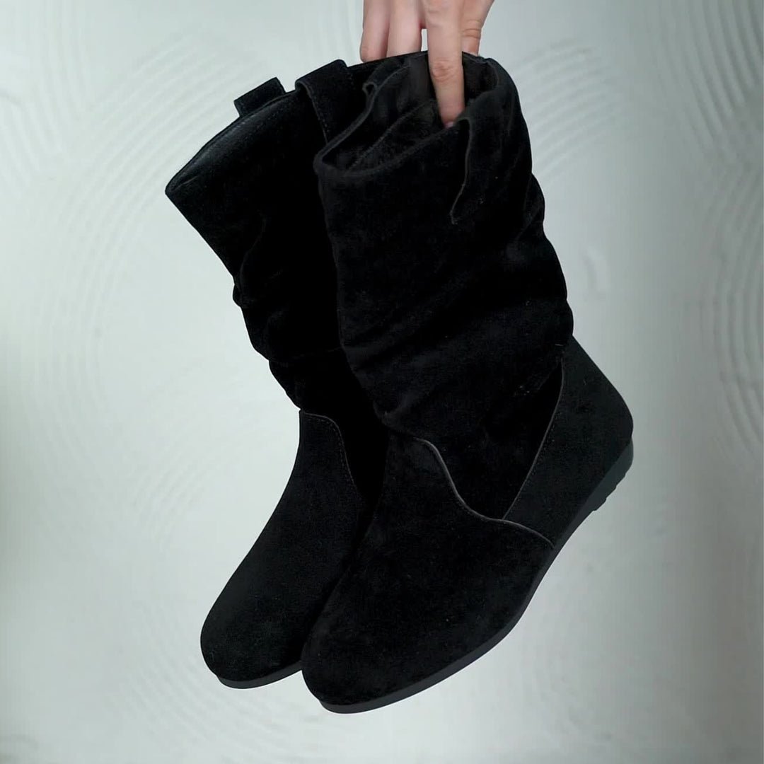 Bottes Bernyce mi-mollet chaudes pour femme, doublure et tige structurée adaptée aux tenues automnales.
