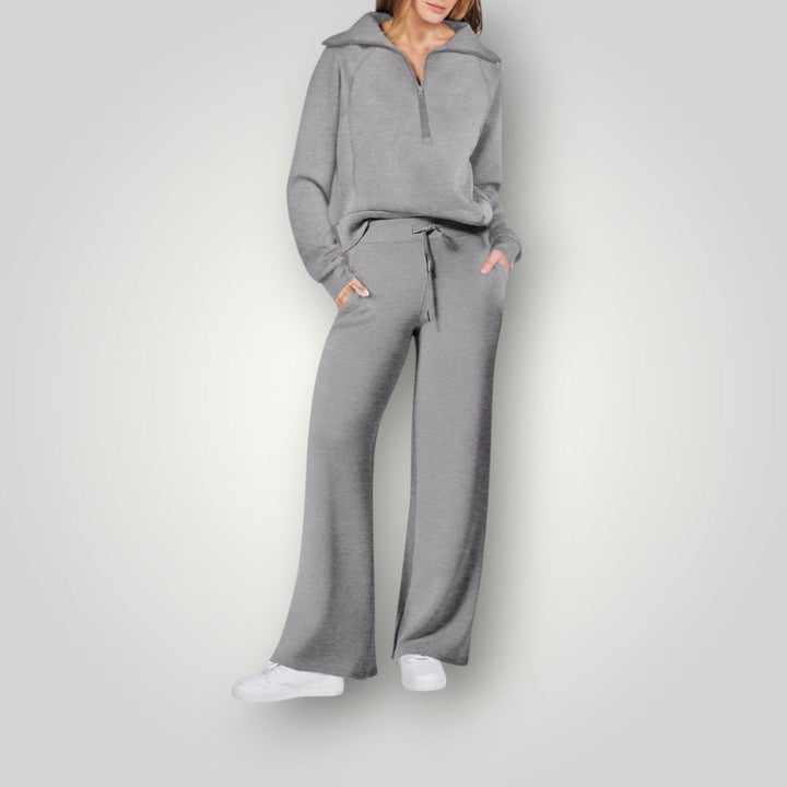 Ensemble loungewear Esméria pour femme, tissu ultra-doux et coupe décontractée adaptée aux moments cocooning.