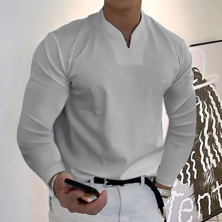 Florencio | Polo Homme Manches Longues | Col V Séchage Rapide