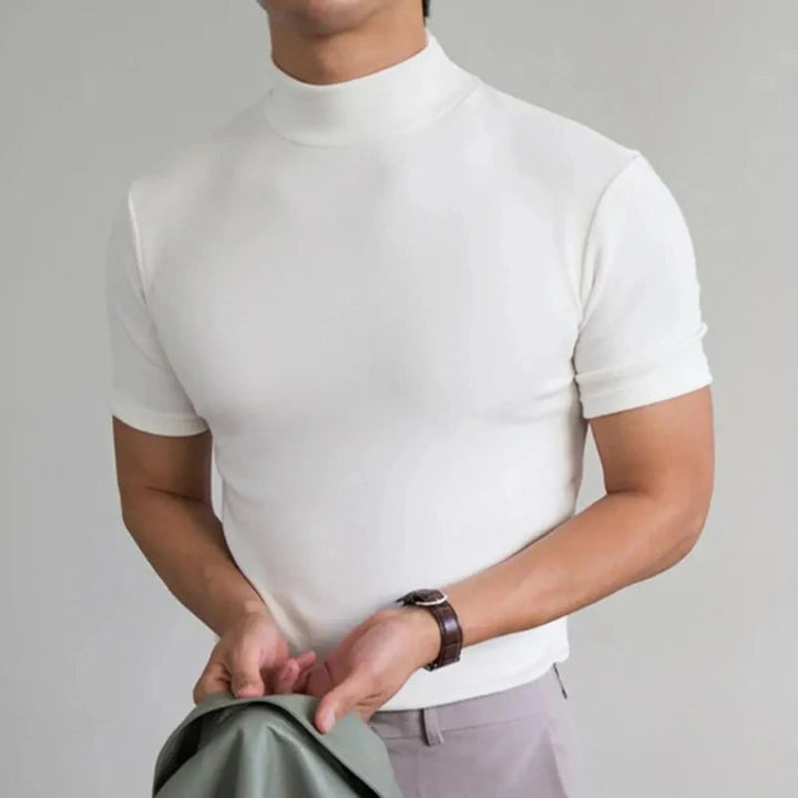 T-Shirt pour Homme | Basique, Col Haut & Confortable adapté aux tenues polyvalentes.