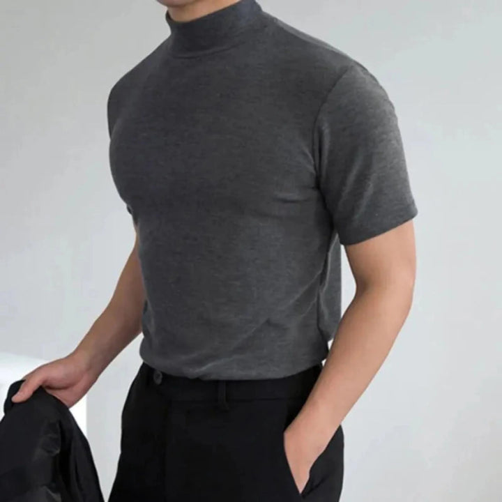 T-Shirt pour Homme | Basique, Col Haut & Confortable adapté aux tenues polyvalentes.