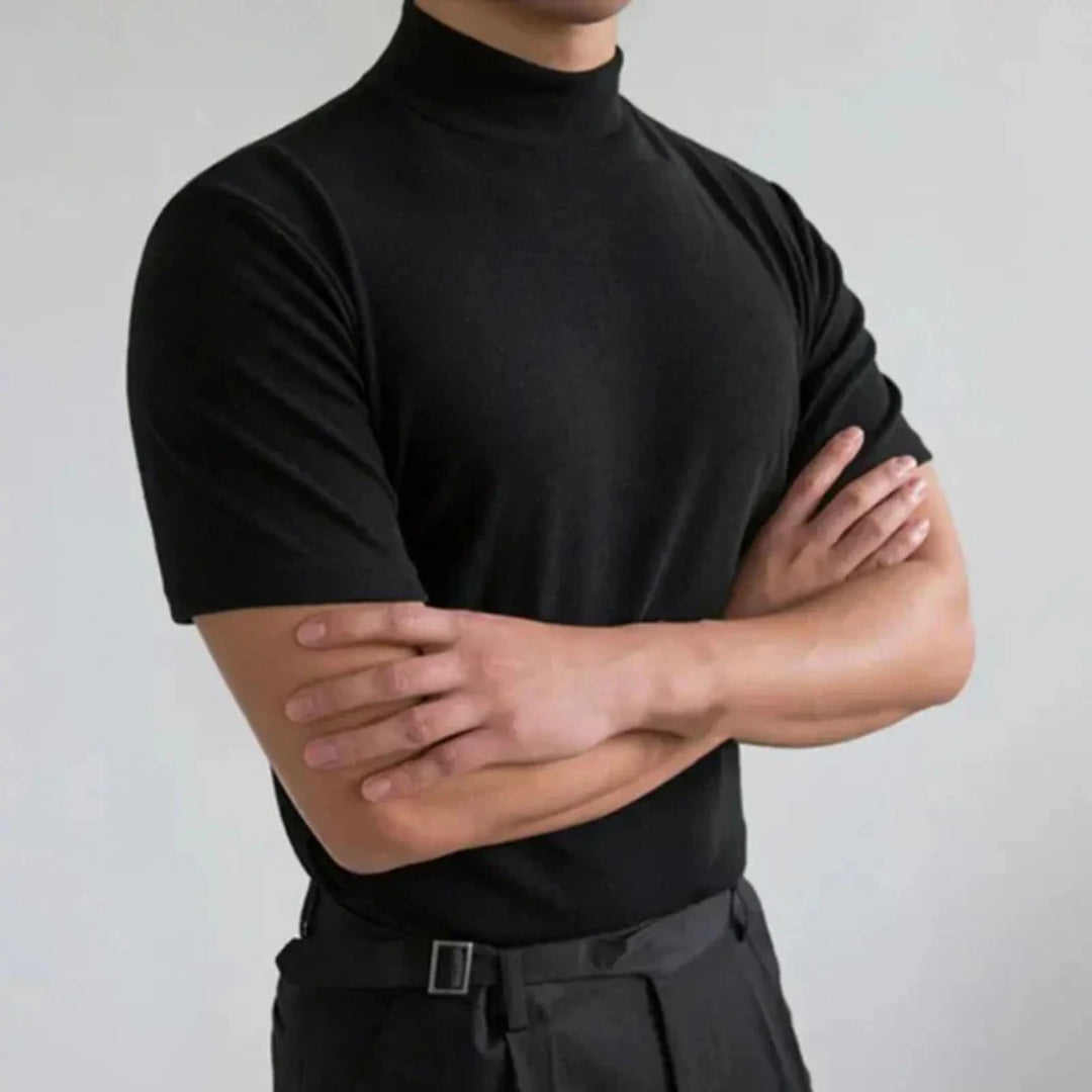 T-Shirt pour Homme | Basique, Col Haut & Confortable adapté aux tenues polyvalentes.