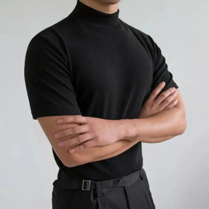 T-Shirt pour Homme | Basique, Col Haut & Confortable adapté aux tenues polyvalentes.