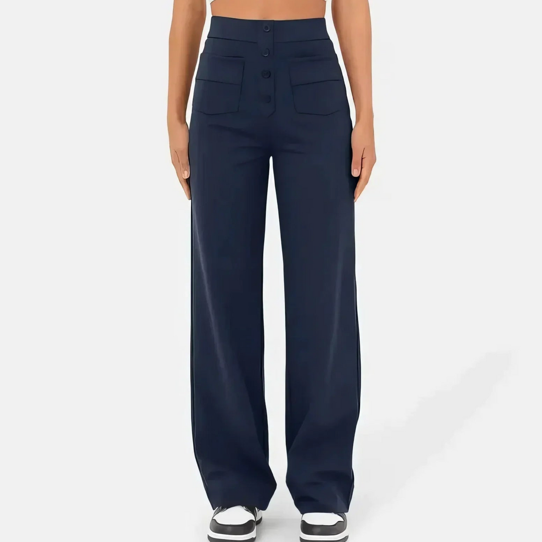 Alaina | Femme Pantalon Taille Haute | Extensibilité et Style Décontracté