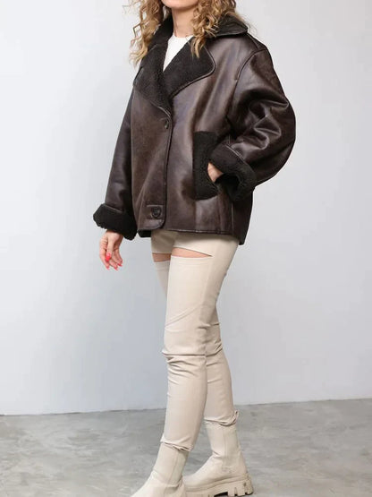 Eléa | Veste en cuir synthétique vintage pour femmes