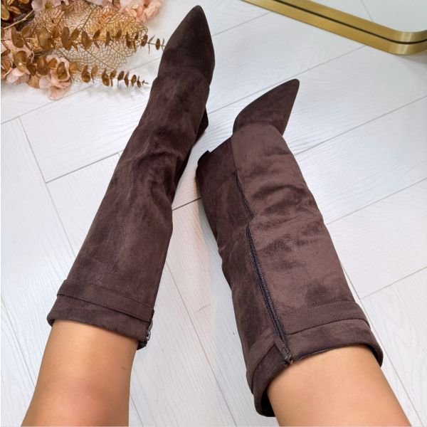 Bottes hautes à talon carré Bérénice pour femme, présentation du coloris