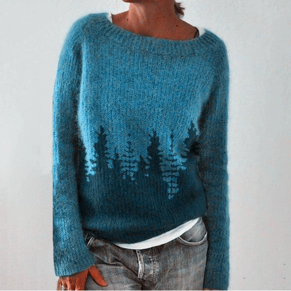 Pull Bramwell norvégien pour femme, motif traditionnel adapté aux tenues hivernales cocooning.
