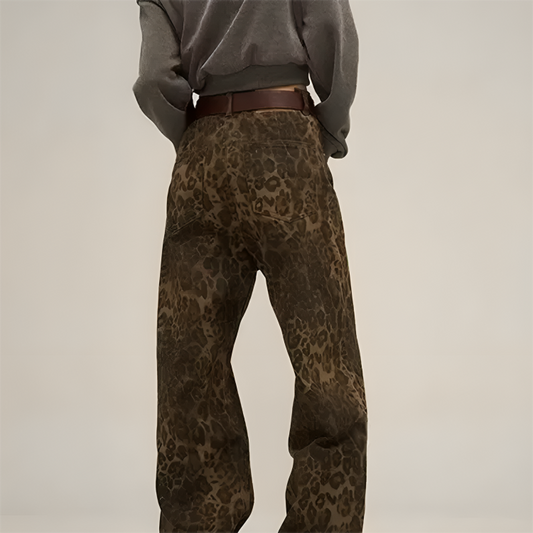 Dainy - Pantalon Large Léopard Chic