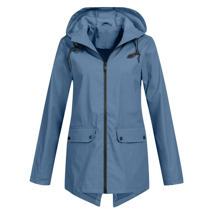 Veste de pluie Zénaïde pour femme, imperméable et coupe-vent adaptée aux journées automnales pluvieuses.