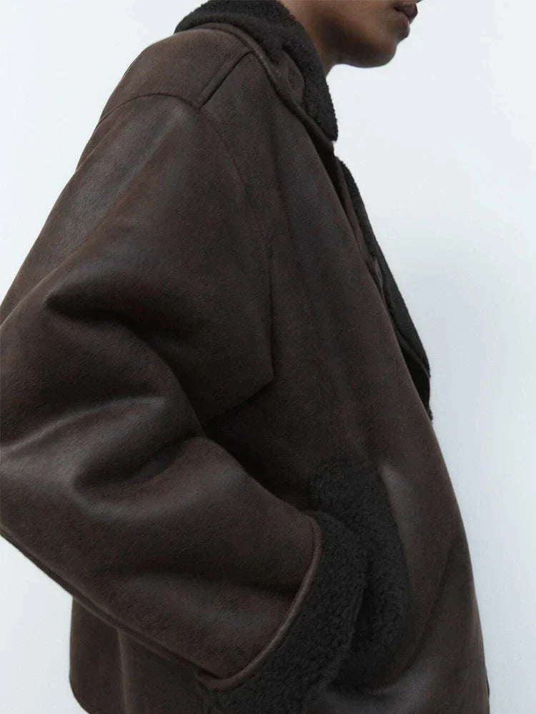 Eléa | Veste en cuir synthétique vintage pour femmes