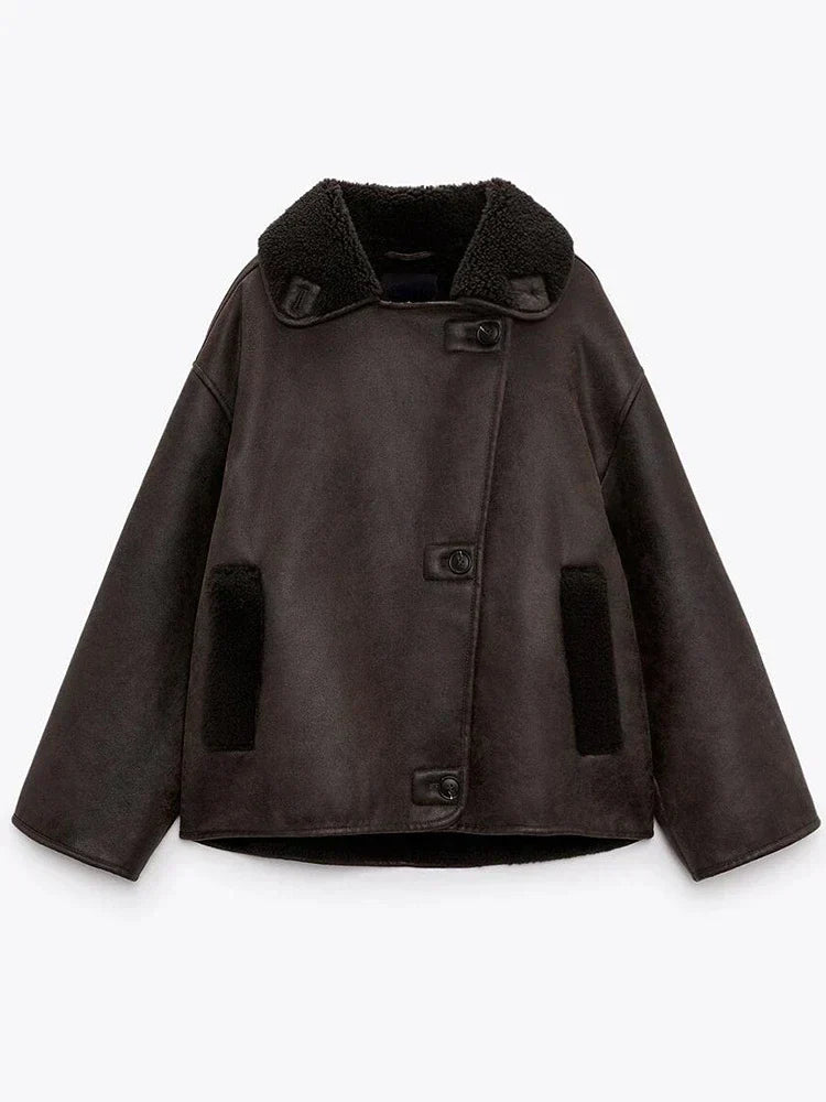 Eléa | Veste en cuir synthétique vintage pour femmes