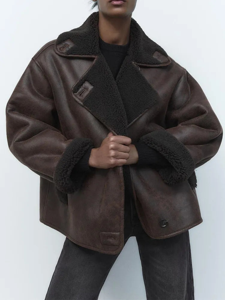 Eléa | Veste en cuir synthétique vintage pour femmes