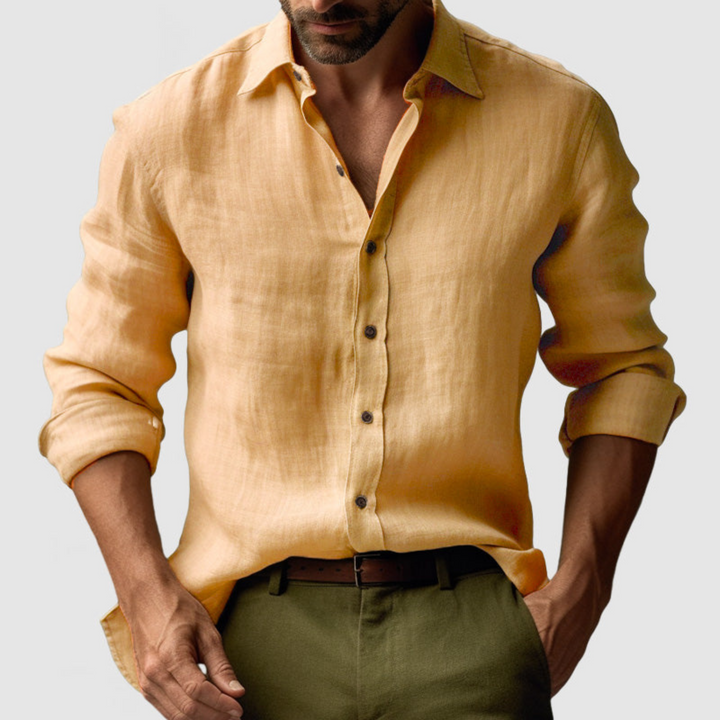 Chemise Hubert vintage pour homme à manches longues, coupe rétro adaptée aux tenues décontractées.