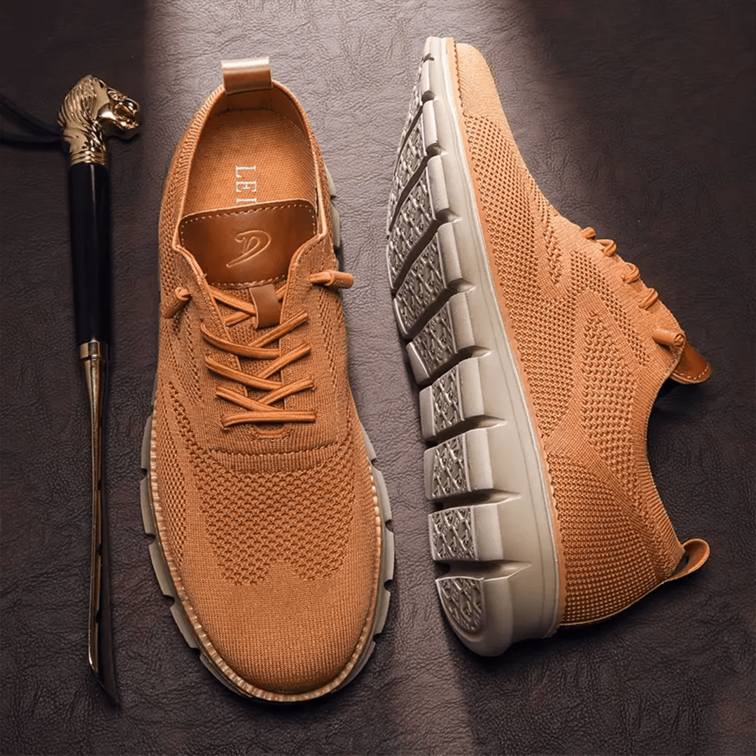 Jean, baskets tendance pour hommes marron à lacets avec semelle blanche épaisse et maille respirante, chaussures modernes et confortables au style casual chic