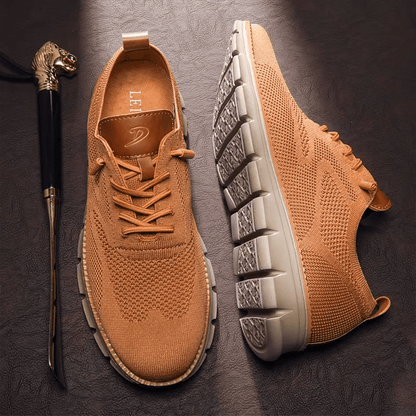 Jean, baskets tendance pour hommes marron à lacets avec semelle blanche épaisse et maille respirante, chaussures modernes et confortables au style casual chic