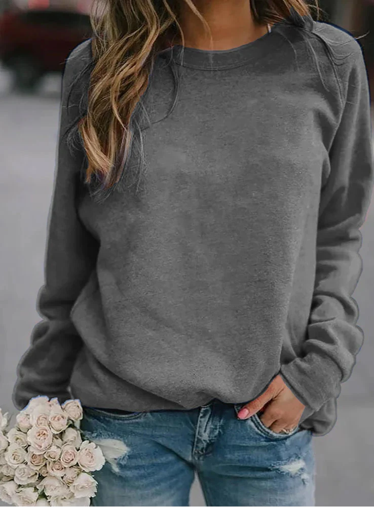 Sweat-shirt col rond Justine pour femme, vue d'ensemble de la coupe