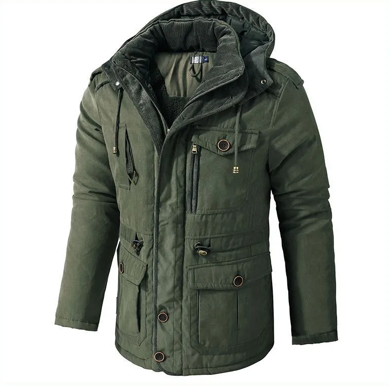 Parka Bonaventure isolante pour homme, protection imperméable et multi-poches adaptées aux conditions hivernales.