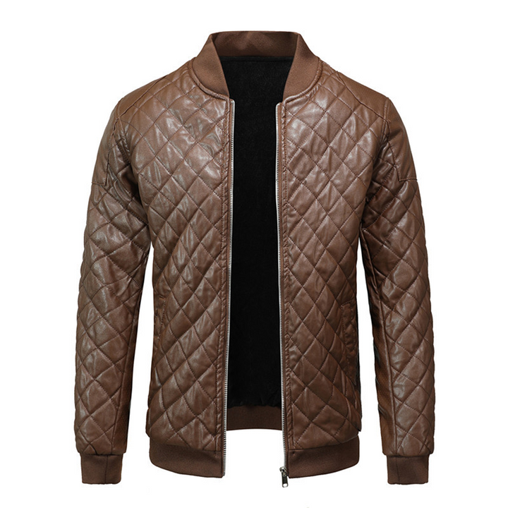 Veste Corentin style biker pour homme, chaleur maintenue et fermeture éclair adaptée aux tenues d'automne.