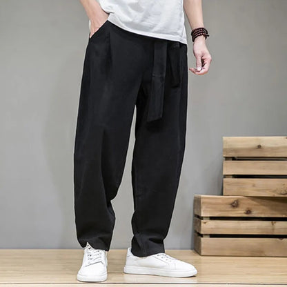 Farouke - Pantalon Lin Décontracté Homme