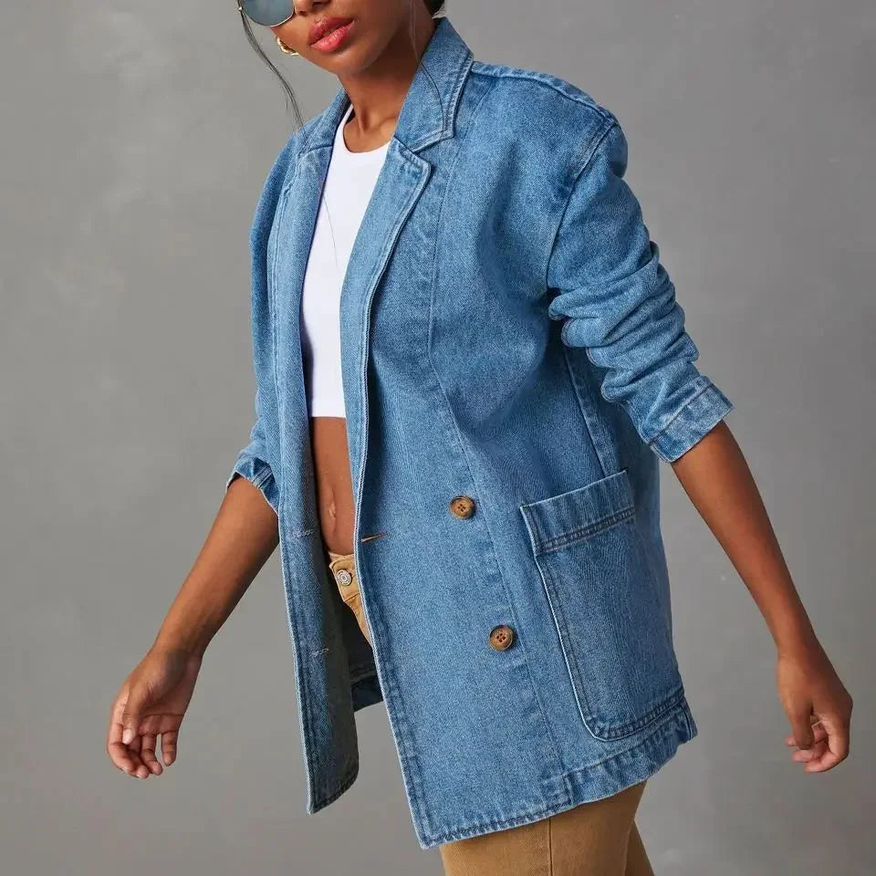 Benicia - Blazer Denim Mi-Long Chic