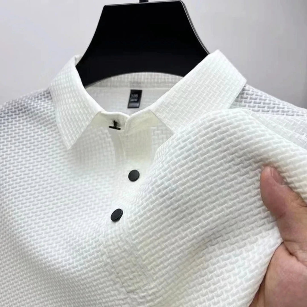 Hommes Polo Texturé Décontracté | Manches Courtes