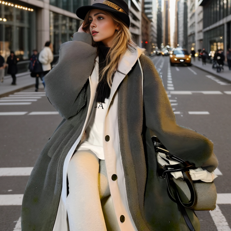 Trench-coat Benjamine à capuche pour femme, imperméable et ceinturé adapté aux tenues d'automne.