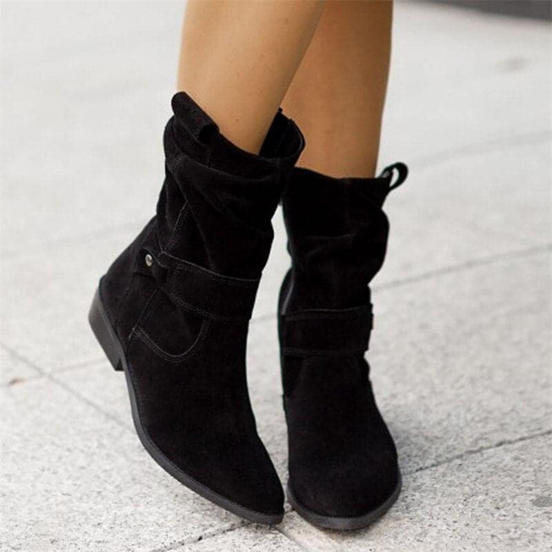 Bottines hautes Veloria pour femme, tige mi-haute brune adaptée aux tenues automnales polyvalentes.