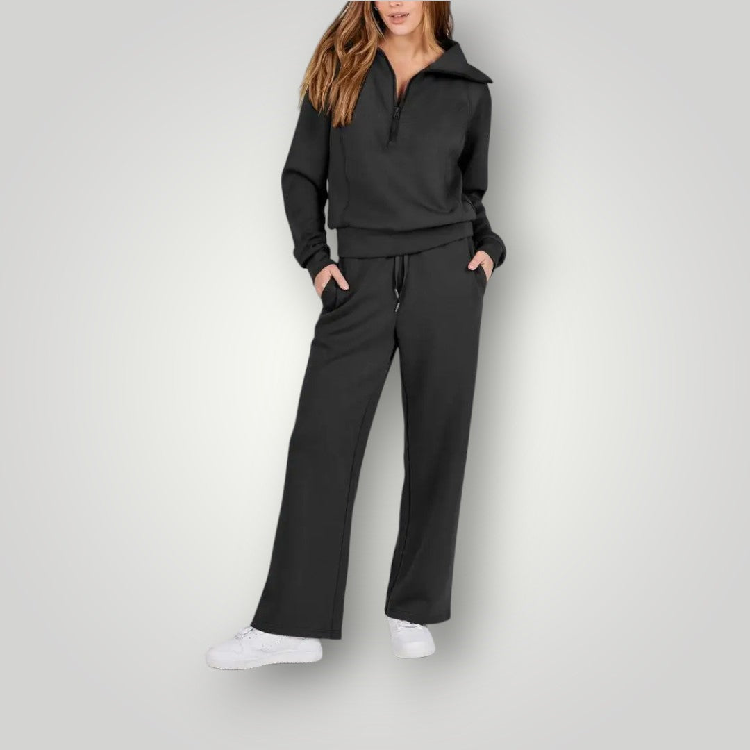 Ensemble loungewear Esméria pour femme, tissu ultra-doux et coupe décontractée adaptée aux moments cocooning.