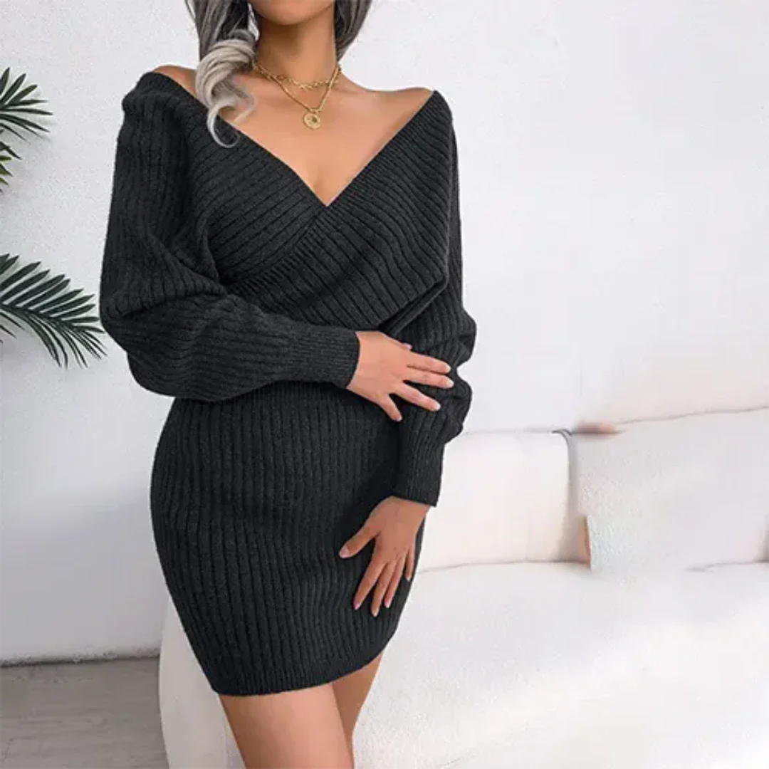 Louna - Robe D'Hiver Décolleté en V