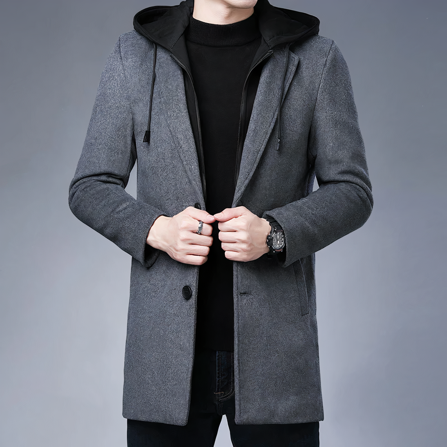 Donatoe - Trenchcoat Homme En Laine