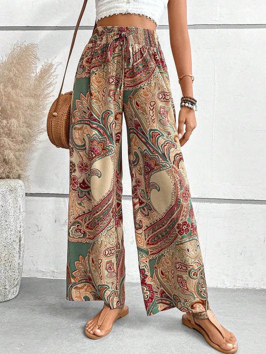 Darielle - Pantalon Imprimé Paisley Élégant