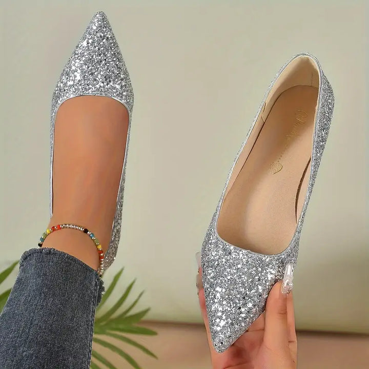 Emilias | Flats Glitter Pointus Élégants