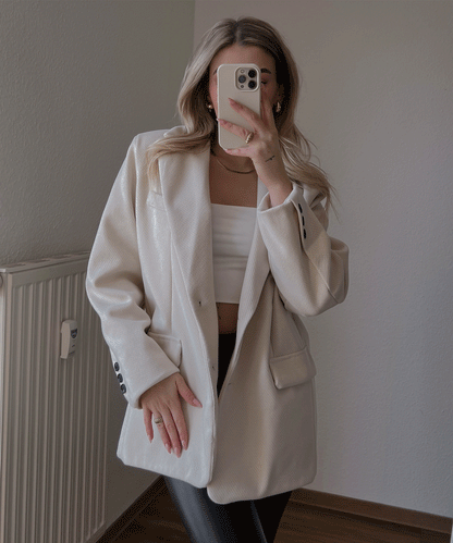 Belmira - Blazer Oversize Beige Élégant