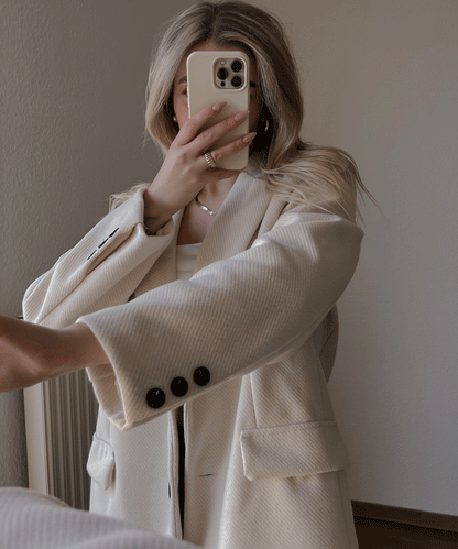 Belmira - Blazer Oversize Beige Élégant