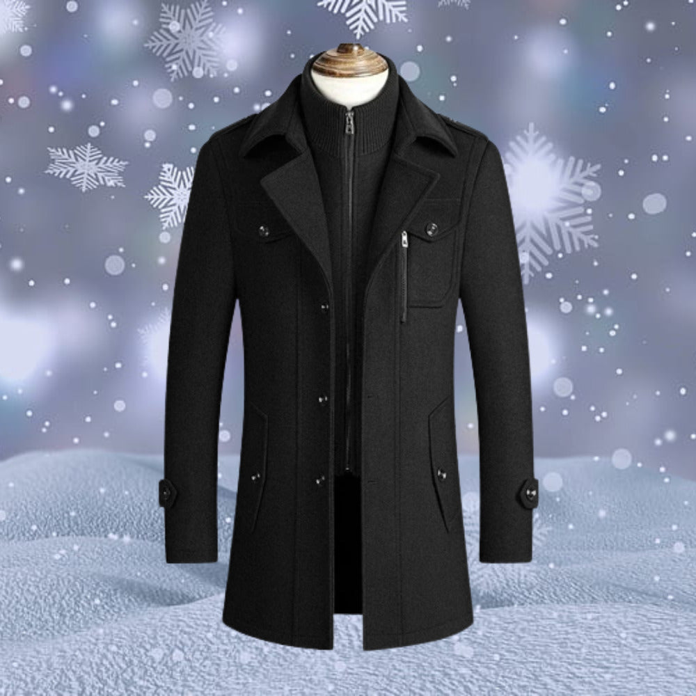 Manteau long d'hiver Yvan pour homme, coupe résistante adaptée aux tenues hivernales élégantes.
