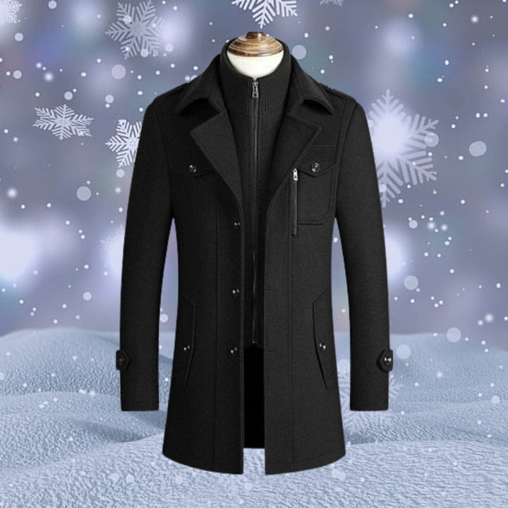 Manteau long d'hiver Yvan pour homme, coupe résistante adaptée aux tenues hivernales élégantes.