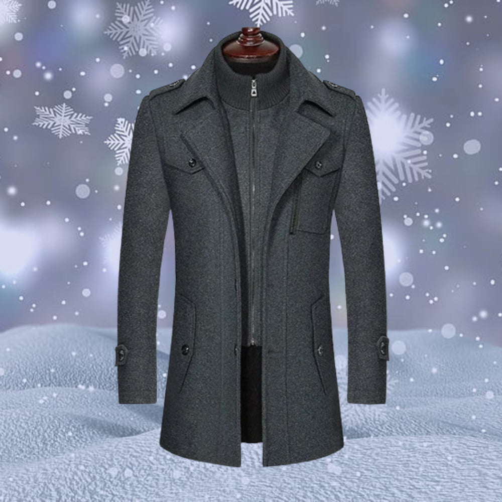 Manteau long d'hiver Yvan pour homme, coupe résistante adaptée aux tenues hivernales élégantes.