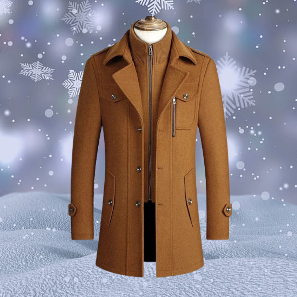 Manteau long d'hiver Yvan pour homme, coupe résistante adaptée aux tenues hivernales élégantes.