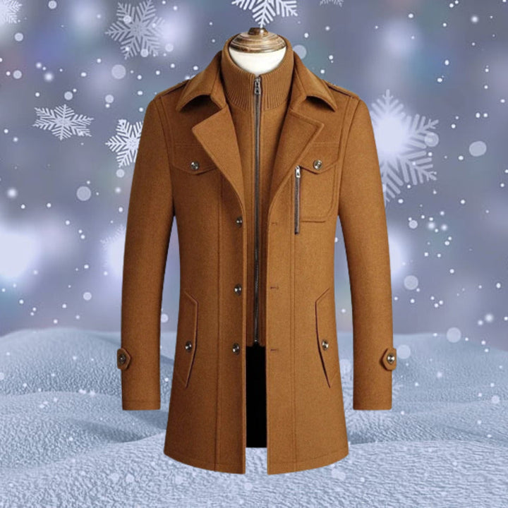 Manteau long d'hiver Yvan pour homme, coupe résistante adaptée aux tenues hivernales élégantes.