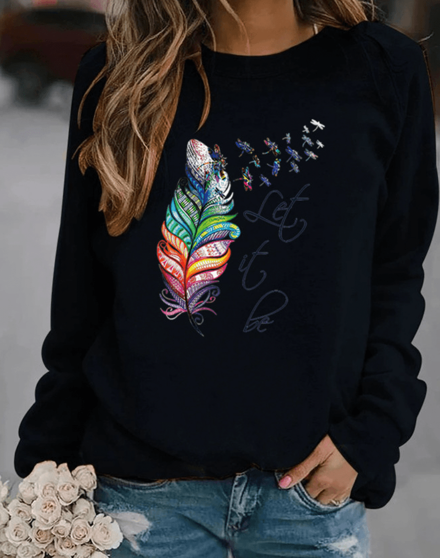 Drinna - Sweatshirt Hivernal avec Plumes