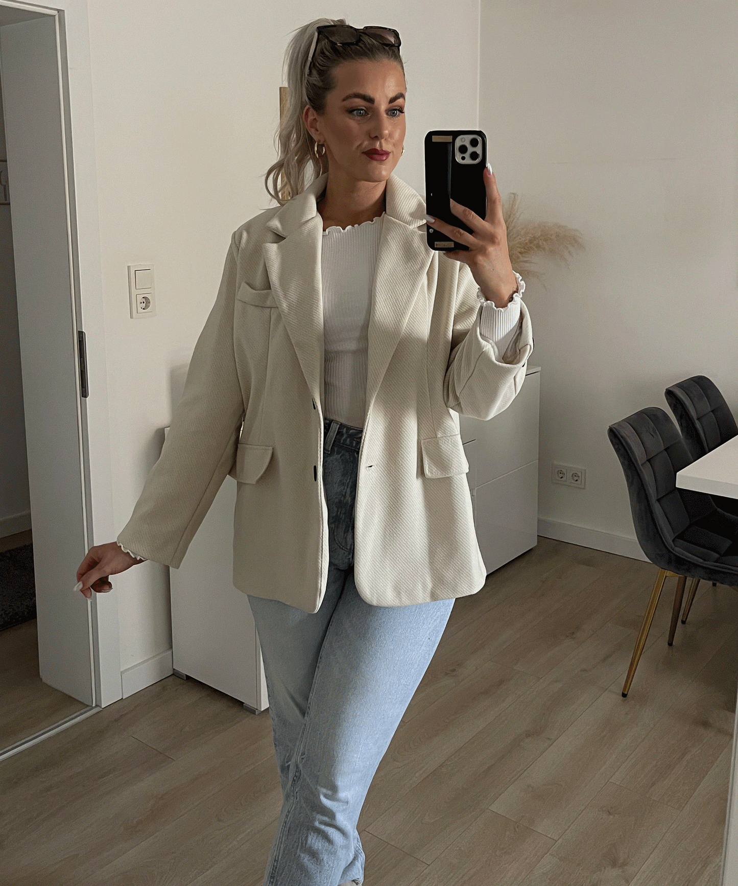 Belmira - Blazer Oversize Beige Élégant