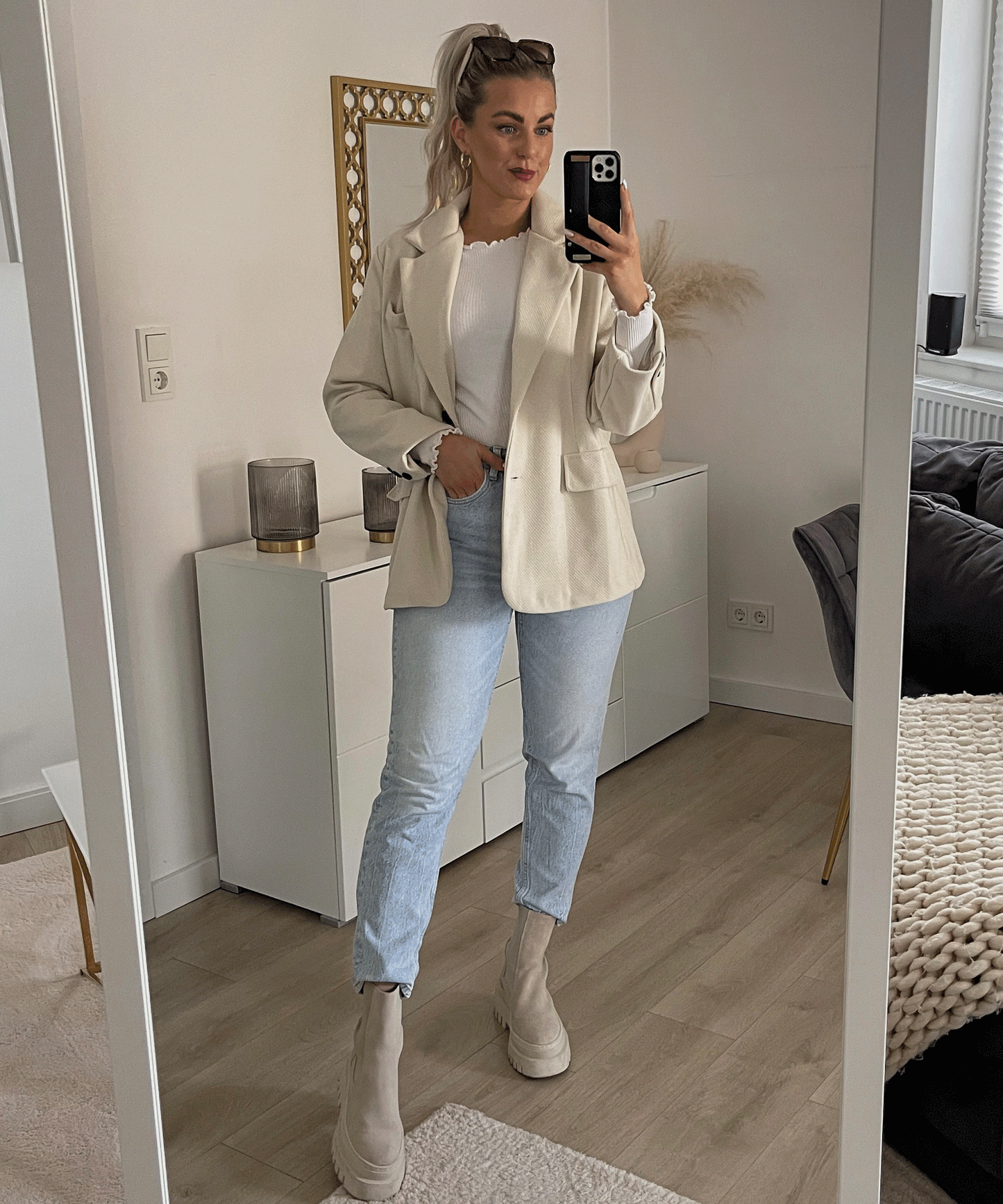 Belmira - Blazer Oversize Beige Élégant