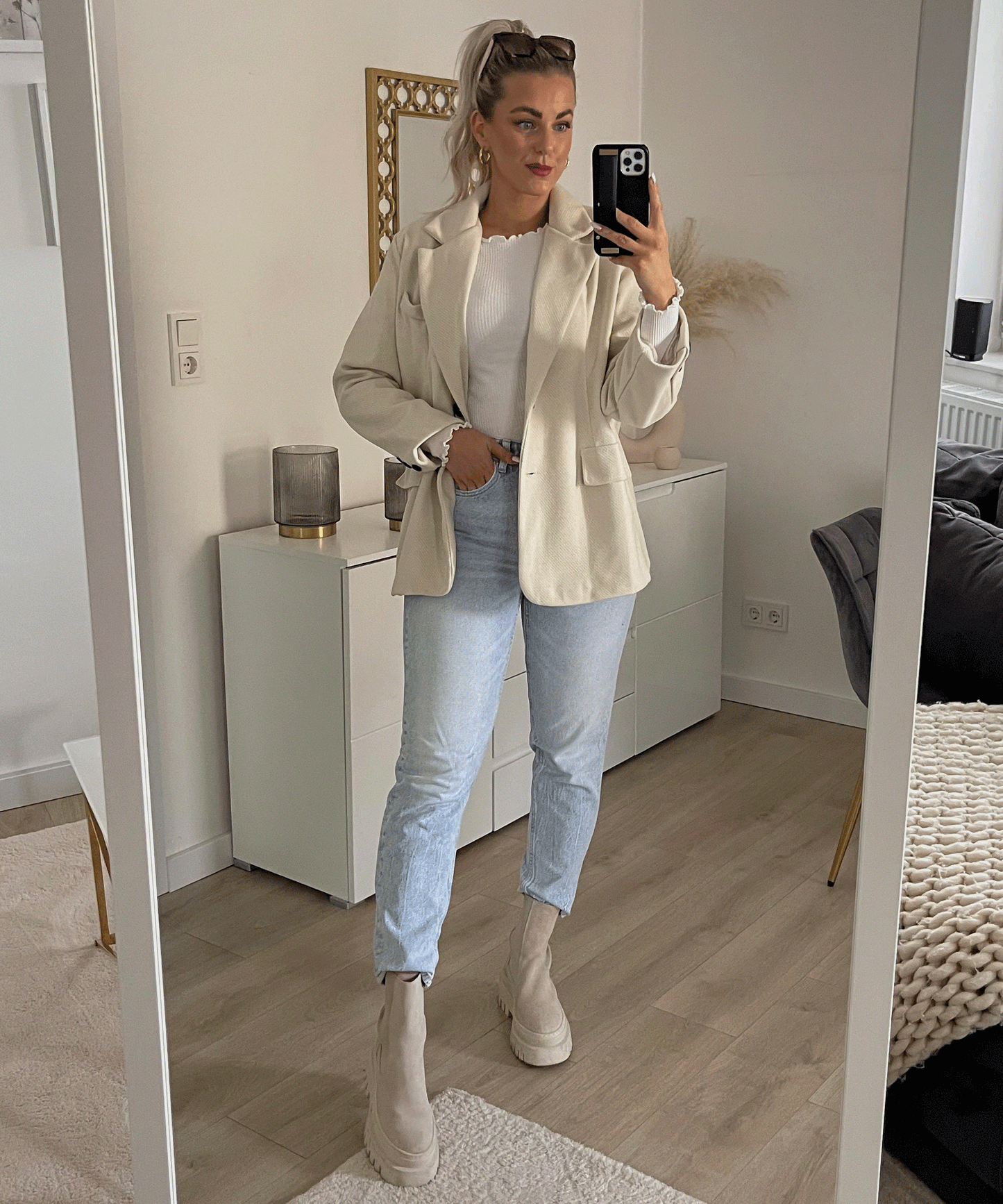 Belmira - Blazer Oversize Beige Élégant