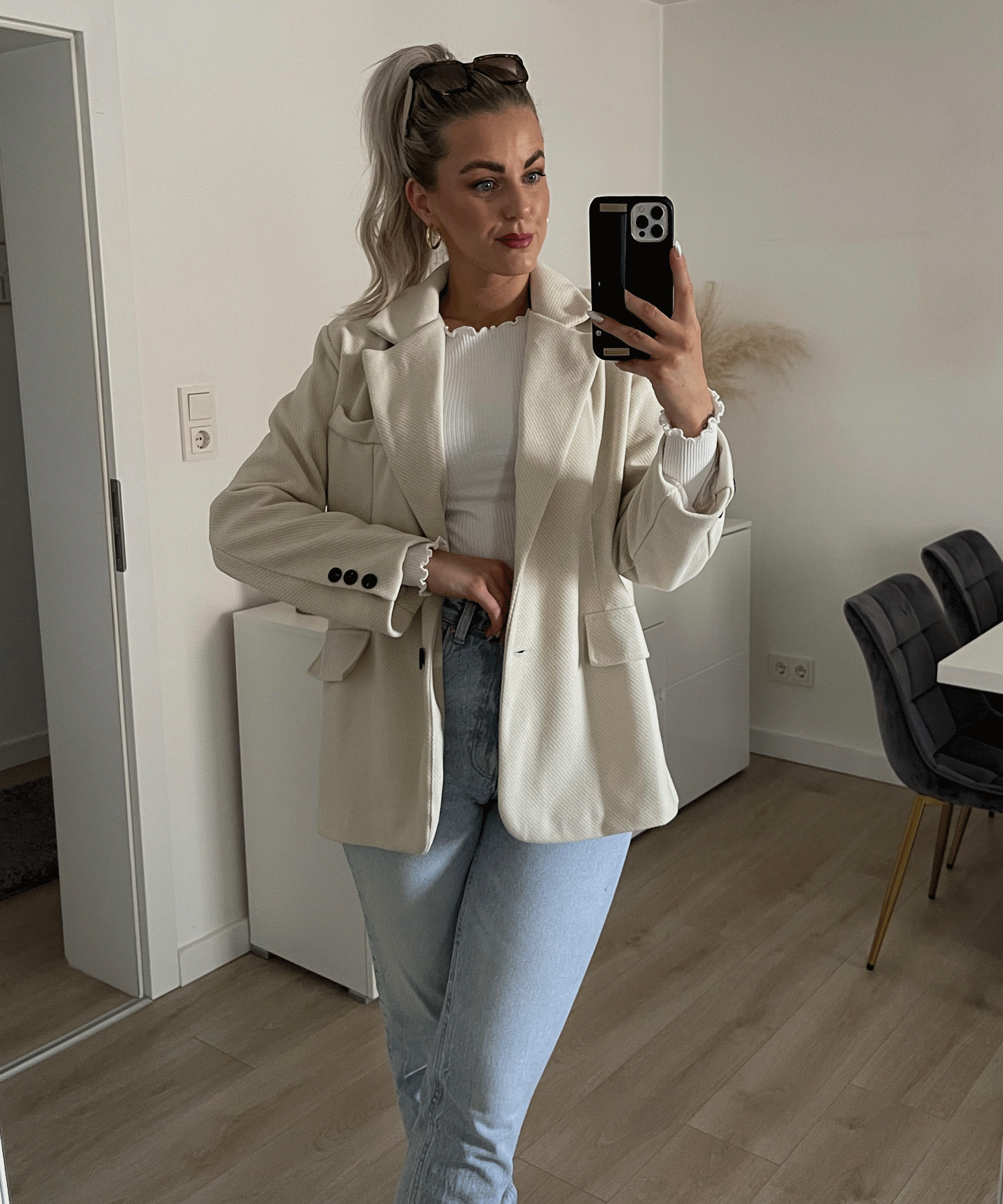 Belmira - Blazer Oversize Beige Élégant